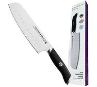 STEWART & BRADLEY MasterPro Series Santoku Knife - 18cm (7-Inch) Full Tang German Steel Kitchen Knife with Ergonomic Handle - Precision Engineered for Slicing, Dicing, Mincing & Chopping