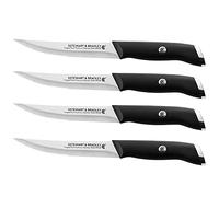 STEWART & BRADLEY Steak Knife Set of 4 - Premium German Stainless Steel Half Serrated, Half Straight Blade Knives with Ergonomic Handles - Sharp, Durable, and Stylish Cutlery for Dining & Entertaining
