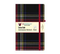 Stewart Modern Black Tartan Hardback Blank Notebook: Large 21cm x 13cm: Waverley Scotland Tartan Cloth Commonplace Notebook