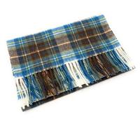 Stewart Muted Blue Tartan 100% Lambswool Scottish Traditional Unisex Mens Womens Luxury Scarf
