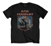 Rock Off Trade T-Shirt Rod Stewart Forever Crest 100% Cotton Unisex Black M