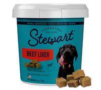Stewart Single Ingredient Freeze Dried Raw Dog Treats, Beef Liver, 4 Ounce Resealable Tub, Training Treats or Meal Topper Dogs, High Protein, Grain Free, Gluten Free
