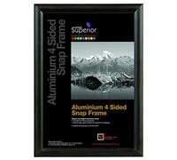 Stewart Superior A0 Aluminium 4 Sided 25mm Front Loading Picture/Poster Snap Frame - Black