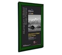 Stewart Superior A1 Aluminium 4 Sided 25mm Front Loading Picture/Poster Snap Frame - Green