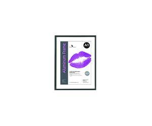 Stewart Superior A1 Brushed Aluminium Picture Frame with Perspex Safety Glass - Black