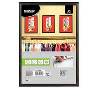 Stewart Superior A2 Aluminium 4 Sided 25mm Front Loading Picture/Poster Snap Frame - Black