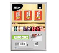 Stewart Superior A2 Aluminium 4 Sided 25mm Front Loading Picture/Poster Snap Frame - Silver