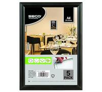 Stewart Superior A4 Aluminium 4 Sided 25mm Front Loading Picture/Poster Snap Frame - Black (Pack of 10)