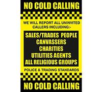 Stewart Superior Adhesive Sign No Cold Calling Peel and Stick Vinyl 15 x 20 cm SCNCC-150X200