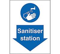 Stewart Superior Health and Safety Sign Sanitiser Station Adhesive Plastic 15 x 20 cm M402SRP