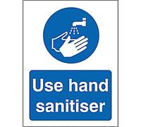 Stewart Superior Health and Safety Sign Use hand sanitiser Adhesive Vinyl 30 x 20 cm M401SAV