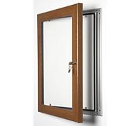 Stewart Superior Lockable Poster Case Wall Mounted Lockable 31 (W) x 38 (H) cm Brown