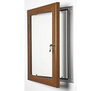 Stewart Superior Lockable Poster Case Wall Mounted Lockable 38 (W) x 51 (H) cm Brown