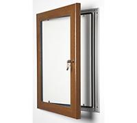 Stewart Superior Lockable Poster Case Wall Mounted Lockable 51 (W) x 68 (H) cm Brown