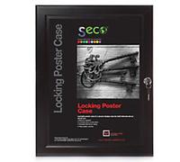 Stewart Superior Lockable Poster Case Wall Mounted Lockable 68 (W) x 93 (H) cm Black