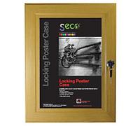 Stewart Superior Lockable Poster Case Wall Mounted Lockable 68 (W) x 93 (H) cm Brown