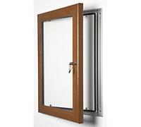 Stewart Superior Lockable Poster Case Wall Mounted Lockable 68 (W) x 93 (H) cm Brown