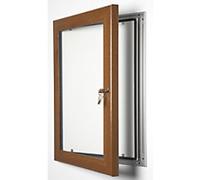 Stewart Superior Lockable Poster Case Wall Mounted Lockable 93 (W) x 128 (H) cm Brown