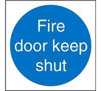 Seco Fire Door Keep Shut Sign, 100mm x 100mm - Self Adhesive Vinyl
