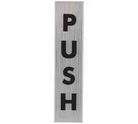 Stewart Superior Push Sign Brushed Aluminium Acrylic 190x45mm Ref Bac126