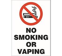 Stewart Superior Safety Sign No Smoking or Vaping self-adhesive PVC (Polyvinyl Chloride) 0.2 x 20 cm NSOV2-150x200SRP