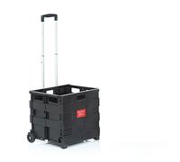 Stewart Superior Seco Square Handle Large Foldable Plastic Crate Trolley - Black, ZY-LC-BK