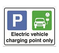 Stewart Superior Sign Electric Vehicle Charging Point Only Channel and Universal Clips ACM (Aluminium Composite Material) 40 x 30 cm ECP-ACM300X400