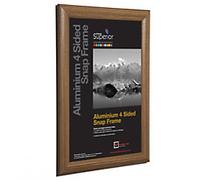 SECO Stewart Superior A3 Aluminium 4 Sided 25mm Front Loading Picture/Poster Snap Frame - Dark Wood Finish,SNA3DW