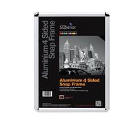 SECO A4 Silver Aluminum Snap Frames - 210x297 mm Easy-Open Display for Posters, Point Of Sale, Menus, Health & Safety Notices - Ideal for Offices, Retail and Venues (AM9-A4SV)