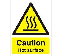 Seco Caution Hot Surface Sign, 50mm x 75mm (Pack of 5) - 1mm Semi Rigid Plastic