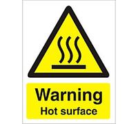 Stewart Superior Warning Sign Warning: Hot Surface Adhesive Plastic 7.5 x 5 cm Pack of 5