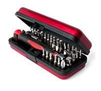 StewMac - Guitar Tech, 36 Piece Screwdriver Set for Guitar Hardware, Phillips, Allen and Flat Tips, Magnetic Handle, Anti-Leak Case