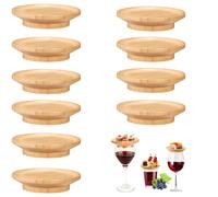STFALI Wooden Wine Glass Toppers, Pack of 10, Round, Durable, Easy to Clean, Suitable for Various Glasses, Perfect for Parties