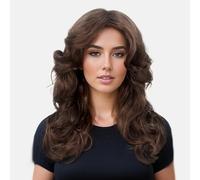 STfantasy 70s Feathered Wigs Disco Costume Natural for Women Party Fashion Accessory (Browm)