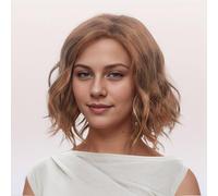 STfantasy Short Wavy Wig for Women Curly Bob Wigs Synthetic HairWig for Women Daily Cosplay Halloween Costume (Ash Brown)
