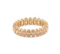 Stfery 14K Gold Band Ring Women, Champagne Moissanite Gemstone Eternity Wedding Ring Real Gold Size L 1/2
