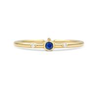 Stfery 14K Yellow Gold Gemstone Stacking Ring Real Gold, Lab Created Sapphire Promise Ring for Women Size O 1/2