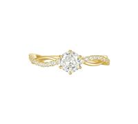 Stfery 14K Yellow Gold Infinity Ring Real Gold, Moissanite Promise Ring for Women Size O 1/2