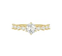 Stfery 14K Yellow Gold Moissanite Ring, Womens Marriage Band Ring Real Gold Size S 1/2