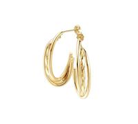 Stfery 18 Karat Yellow Gold Open Hoop Earrings for Women, Trio Huggie Hoops Gold 18K