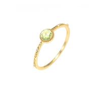 Stfery 18 Karat Yellow Gold Ring Thin for Women, Vintage Herringbone Peridot Diamond Promise Ring Gold Au750 Size K 1/2