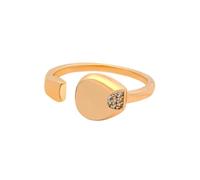 Stfery 18K Gold Open Ring Real for Women, Simple Polished Moissanite Ring Gold Au750 Size M 1/2