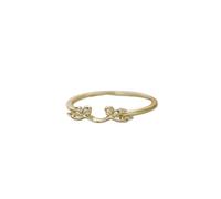 Stfery 18K Gold Stackable Ring Real Thin for Women, Dainty Angel Ring Promise Gold Au750 Size M 1/2