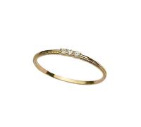 Stfery 18K Yellow Gold Slim Band Ring Real Gold, Diamond Stacking Ring Personalized for Women Size 7