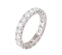 Stfery 9 Karat White Gold Eternity Stacking Ring, 0.35ct Moissanite Marriage Ring Real Gold for Women Size J 1/2