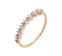 Stfery 9 Kt Rose Gold Stacking Ring Real Thin for Women, Dainty Lab Created Tanzanite Ring Gold Au375 Size M 1/2