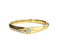 Stfery 9K/14K/18K Gold Angel Wings Moissanite Promise Ring Unisex