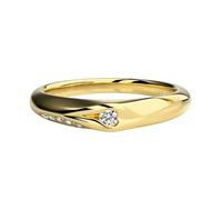 Stfery 9K/14K/18K Gold Angel Wings Moissanite Promise Ring Unisex