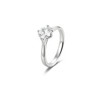 Stfery 9K/14K/18K White Gold Solitaire Promise Ring for Women, Classic 4 Prong Moissanite Ring Real Gold
