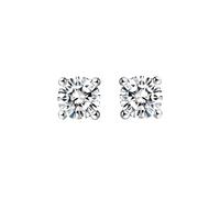 Stfery 9K White Gold Diamond Stud Earrings, 4-Prong Round Solitaire 0.3ct Diamond Earrings Real Gold Au375 for Women